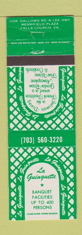 Matchbook Cover - La Guinquette Restaurant Falls Church VA