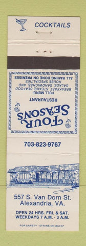 Matchbook Cover - Four Seasons Restaurant Alexandria VA