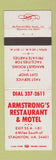 Matchbook Cover - Armstrong's Restaurant Motel Staunton VA