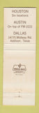 Matchbook Cover - Texas Tumbleweed Cowboy Austin Houston Dallas TX WEAR