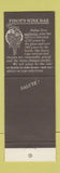 Matchbook Cover - Pinot's Wine Bar Dallas TX WEAR