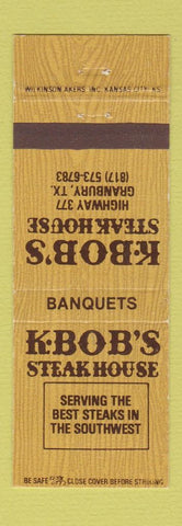 Matchbook Cover - K Bob's Steak House Granbury TX