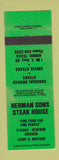 Matchbook Cover - Herman Sons Steak House Hondo TX WEAR