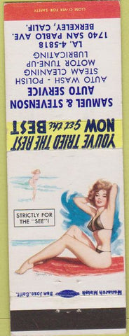 Matchbook Cover - Stevenson Auto Service Berkeley CA pinup