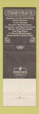Matchbook Cover - Oyster's Restaurant Addison TX