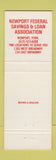 Matchbook Cover - Newport Federal Savings TN Christmas WEAR