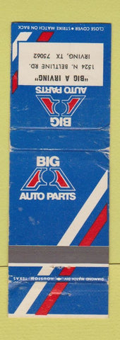 Matchbook Cover - Big A Auto Parts Irving TX WORN