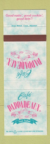 Matchbook Cover - Cafe Pappadeaux  Houston TX