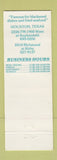 Matchbook Cover - Cafe Pappadeaux  Houston TX