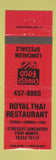 Matchbook Cover - Royal Thai Restaurant Fort Worth TX ORANGE