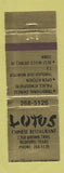 Matchbook Cover - Lotus Chinese Restaurant Bedford TX