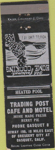 Matchbook Cover - Trading Post Cafe Motel Casquet CA