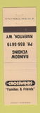 Matchbook Cover - Crosswinds Rainbow Vending Riverton WY PEACH WEAR