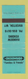 Matchbook Cover - Crosswinds Rainbow Vending Riverton WY TEAL WEAR