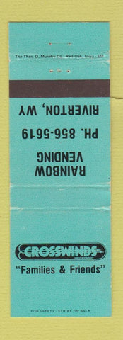 Matchbook Cover - Crosswinds Rainbow Vending Riverton WY TEAL WEAR