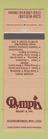 Matchbook Cover - Olympia Resort Spa Oconomowoc WI