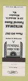 Matchbook Cover - Witkowiak Funeral Home Milwaukee WI