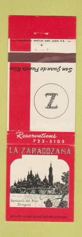 Matchbook Cover - La Zaragozana San Juan Puerto Rico