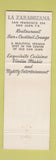 Matchbook Cover - La Zaragozana San Juan Puerto Rico