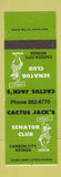 Matchbook Cover - Cactus Jack's Senator Club Casino Carson City NV