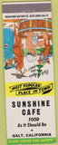 Matchbook Cover - Sunshine Cafe Galt CA hillbilly