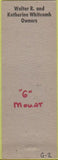 Matchbook Cover - Sunshine Cafe Galt CA hillbilly