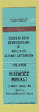 Matchbook Cover - HIllwood Market Nashville TN BLUE WEAR