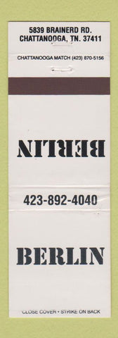 Matchbook Cover - Berlin Chattanooga TN WEAR