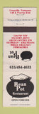Matchbook Cover - Bean Pot Restaurant Crossville TN WEAR