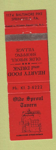 Matchbook Cover - Olde Sproul Tavern Springfield PA WEAR