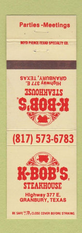 Matchbook Cover - K-Bob's Steak House Granbury TX