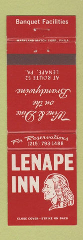 Matchbook Cover - Lenape Inn PA Indian