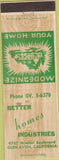 Matchbook Cover - Better Homes Industries Glen Avon CA