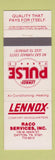 Matchbook Cover - Lennox Heating Air Conditioning Dayton TN