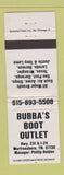 Matchbook Cover - Bubba's Boot Outlet Murfreesboro TN WORN