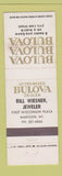 Matchbook Cover - Bulova Watches Bill Wiesner Jewelry Madison WI