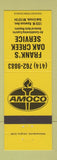 Matchbook Cover - Amoco oil gas Frank's Oak Creek WI YELLOW
