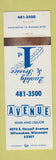 Matchbook Cover - Avenue Wine and Liquor Milwaukee WI WEAR