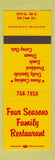 Matchbook Cover - Four Seasons Family Restaurant Oak Creek WI