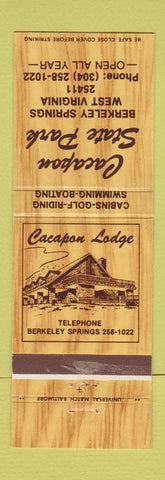 Matchbook Cover - Cacapon State Park Berkeley Springs WV