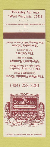 Matchbook Cover - The Country Inn Berkeley Springs WV