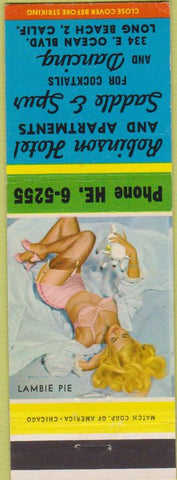 Matchbook Cover - Robinson Hotel Apartments Long Beach CA pinup