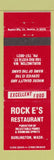 Matchbook Cover - Rock E's Restaurant Burlington WA WEAR