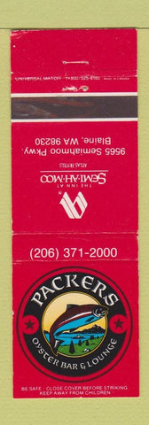 Matchbook Cover - Packers Oyster Bar Semi Ah Moo Blaine WA