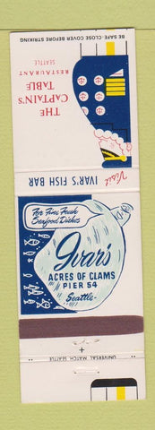 Matchbook Cover - Ivar's Fish Bar Captain's Table Seattle WA