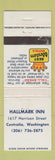 Matchbook Cover - Hallmark Inn Centralia WA Best Western WEAR