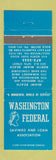 Matchbook Cover - Washington Federal Savings North Miami Beach FL Hollywood