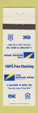 Matchbook Cover - Marine Bank Key Largo Key West FL Marathon Plantation Key