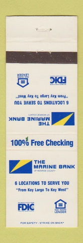 Matchbook Cover - Marine Bank Key Largo Key West FL Marathon Plantation Key