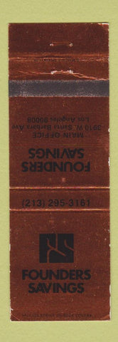 Matchbook Cover - Founders Savings Los Angeles CA WEAR